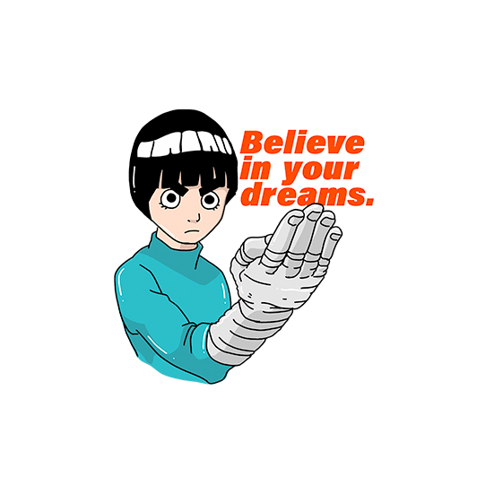 Rock lee - Naruto laptop sticker Believeinyourdreams-RockLee