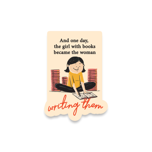 Girl with the books bookmark - Magnetic Coverimage