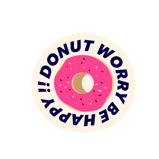 Donut worry laptop sticker Donutworry