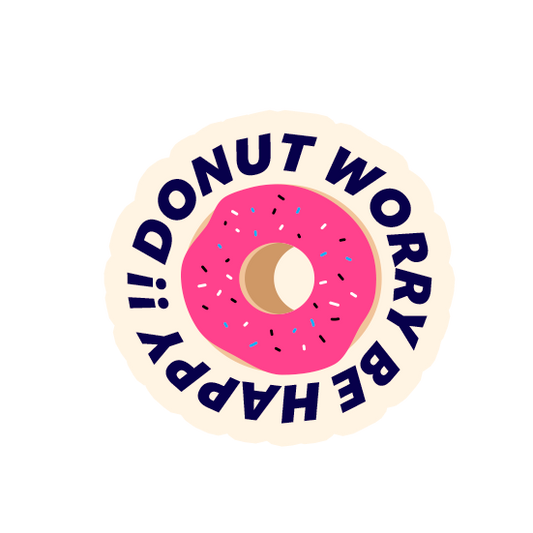 Donut worry laptop sticker Donutworry