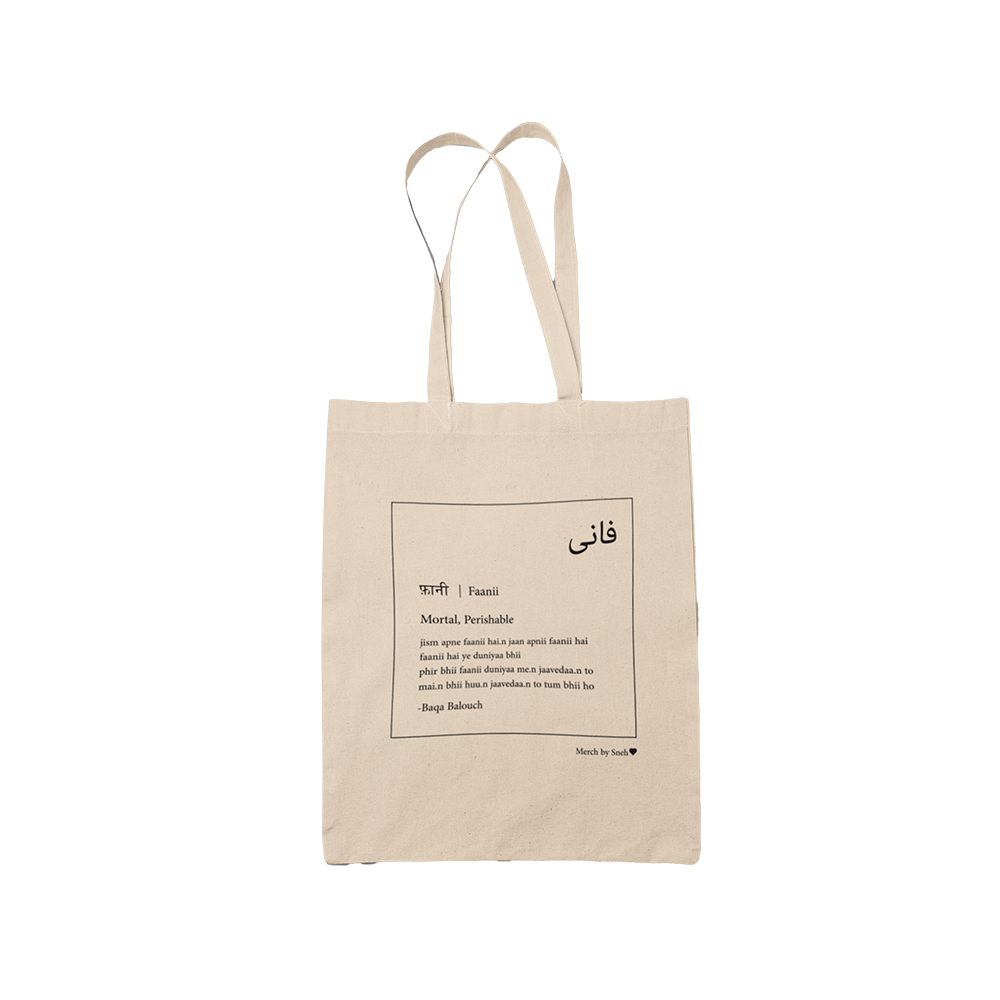 Faanii shayari tote bag