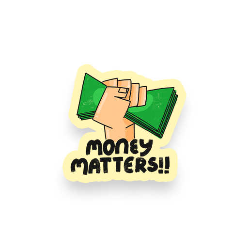 Money matters laptop sticker Moneymatters