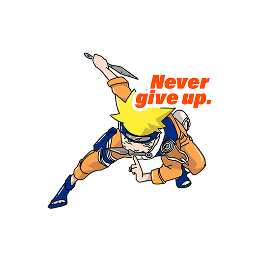 Never give up - Naruto laptop sticker