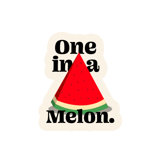 One in a melon laptop sticker Oneinamelon
