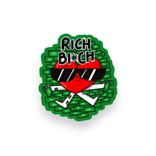 Rich bitch laptop sticker Richbich