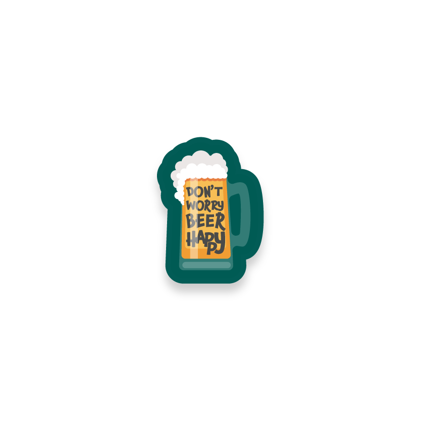 Dont worry beer happy laptop sticker stickers_dontworrybeerhappy