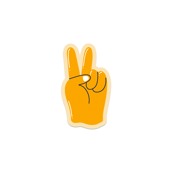 Peace hand signal cool laptop sticker