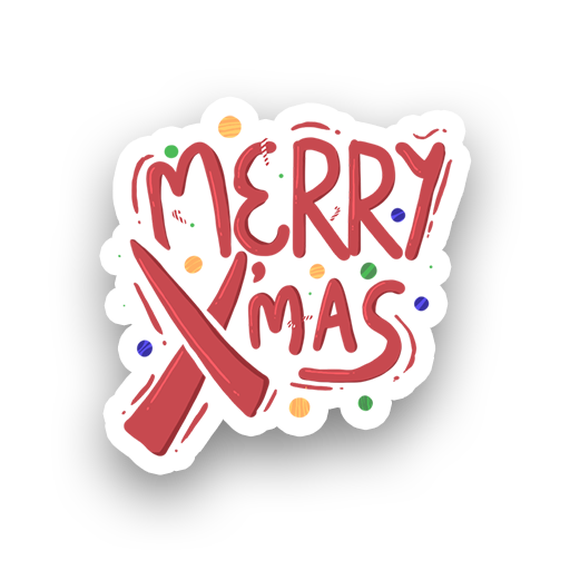 Merry christmas text sticker