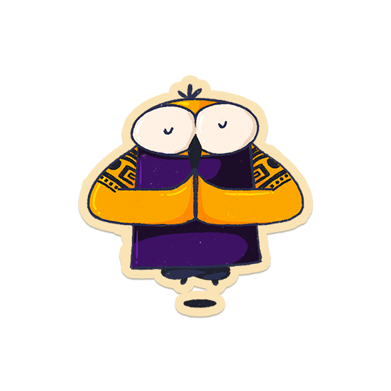 meditating owl cool laptop sticker