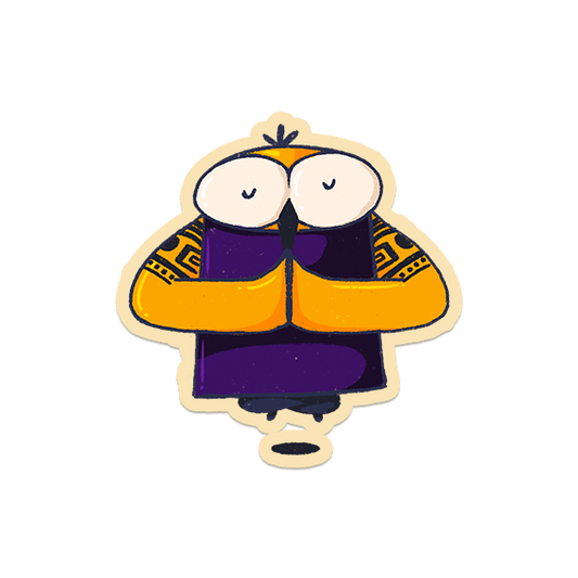 Meditating! Owly Laptop sticker Owl-Meditating_45f6a264-0d63-4078-9e20-7758154afa22