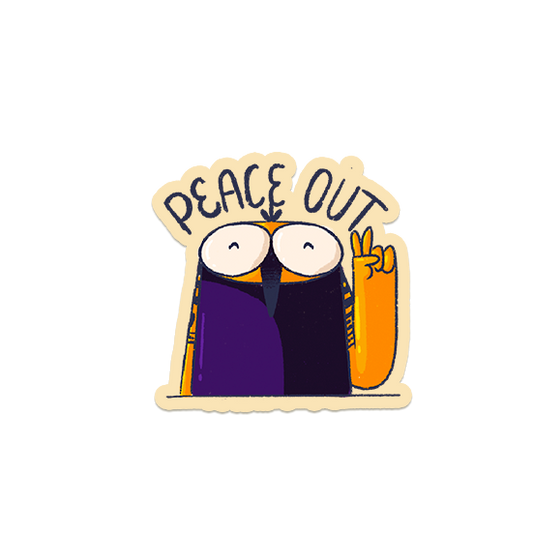 Peace Out! Owly Laptop sticker Owl-Peaceout_1d941917-2f83-4762-bbe3-5e0f02907bad
