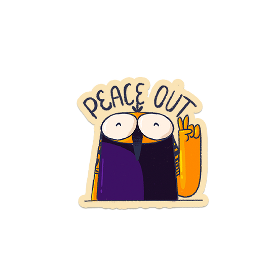 Owl saying peace out cool laptop sticker