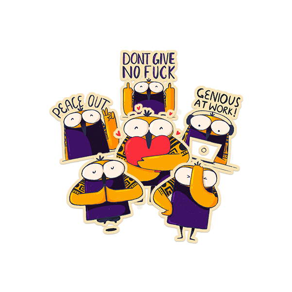 Owl stickers OwlStickerPackof6_0.5x