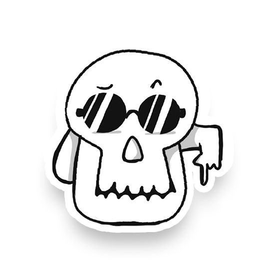 Skeleton Bookmark - Slide-in Skull
