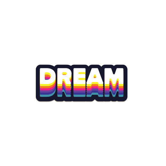 Dream colorful text cool laptop sticker