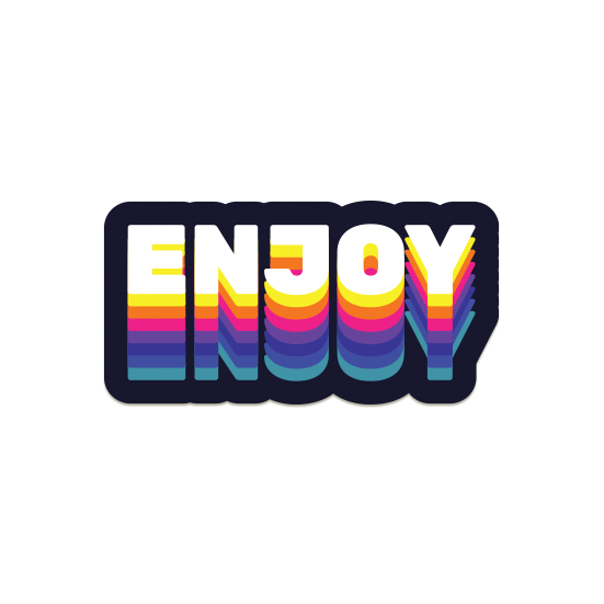 Enjoy colorful text cool laptop sticker