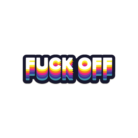 Fuck Off! Vibrant Laptop sticker Vibrant-Fuckoff_b8a00e71-018f-46a5-9333-6d076344a6bc