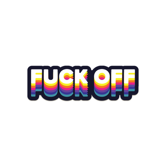 Fuck Off! Vibrant Laptop sticker Vibrant-Fuckoff_b8a00e71-018f-46a5-9333-6d076344a6bc