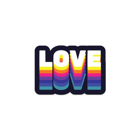 Vibrant Text Stickers Vibrant-Love