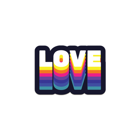 Love colorful text based cool laptop sticker