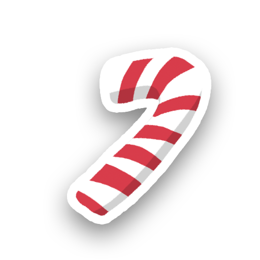 Christmas candy stick sticker