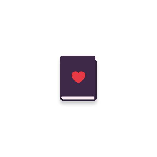 book with a heart sticker