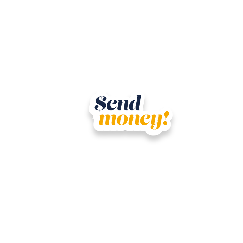 Send money laptop sticker white stickers_sendmoney