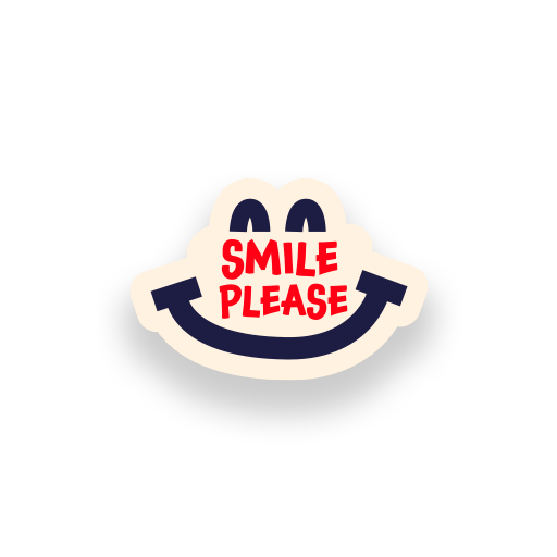 Smile Please laptop sticker