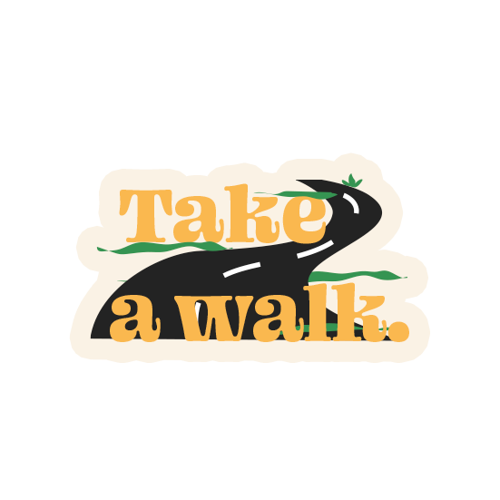 Take a walk laptop sticker