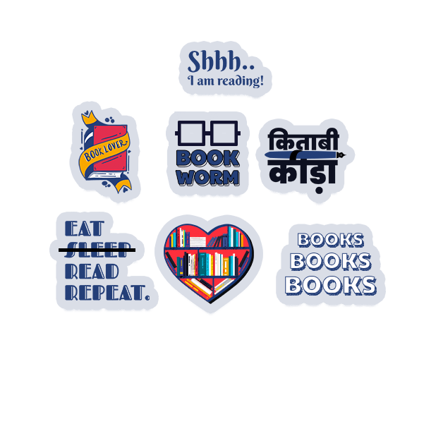 Book worm Sticker pack – The Gareeb Store