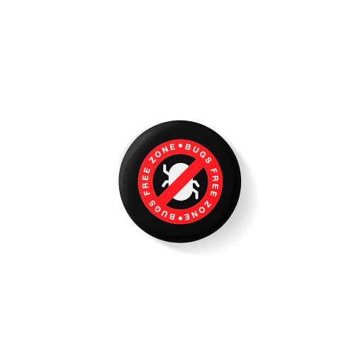 Bugs Free Zone round pin badge (44mm) bugs-free-zone-round-pin-badge-44mm-339282