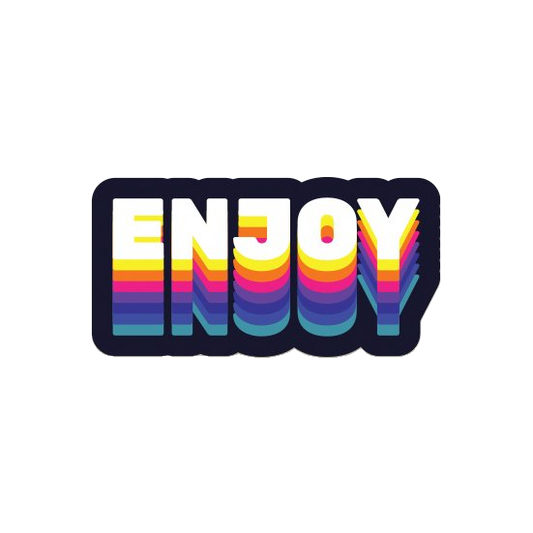 Enjoy! Vibrant Laptop sticker - The Gareeb Store
