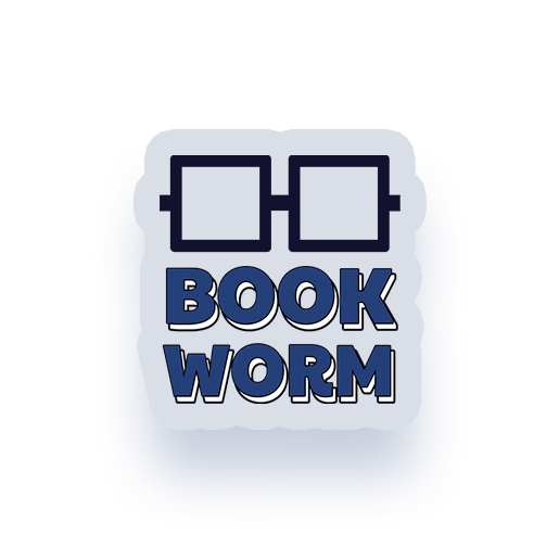 Bookworm text with glasses "cool laptop sticker"