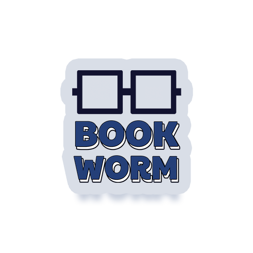 Book worm text with glasses "cool laptop sticker"