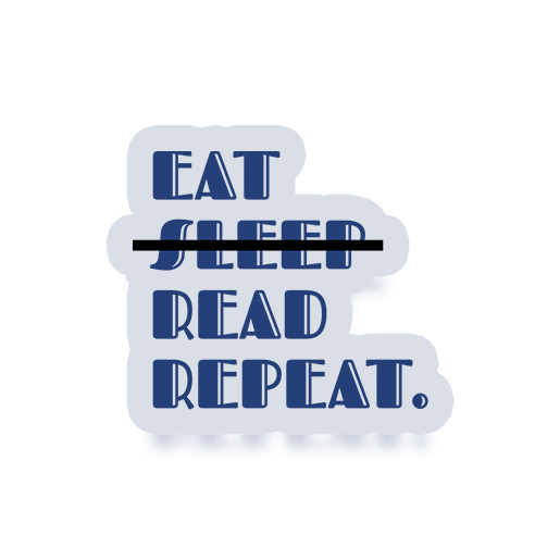 Eat, don't sleep, read and repeat text based cool bookish laptop sticker