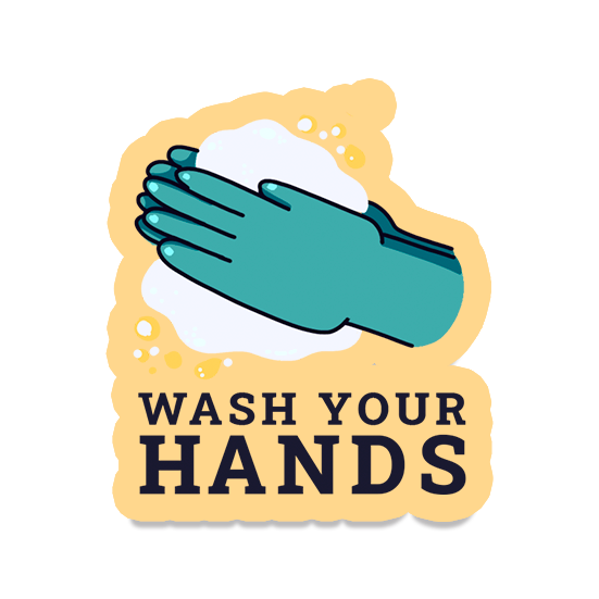 Wash your hands image and text cool laptop sticker