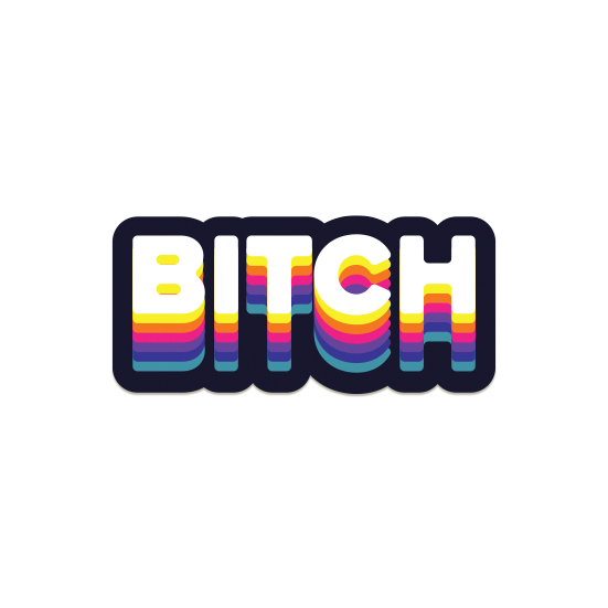 NSFW bitch colorful text cool laptop sticker