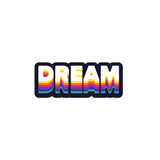 Dream colorful text cool laptop sticker
