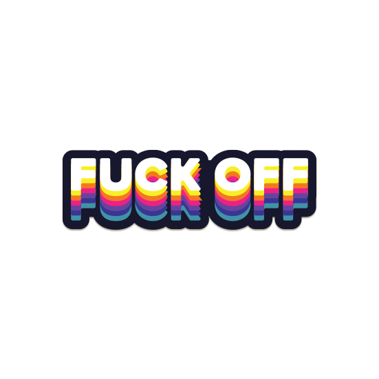NSFW fuck off colorful text cool laptop sticker