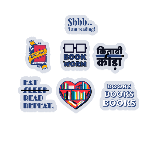 Book lovers laptop sticker pack 