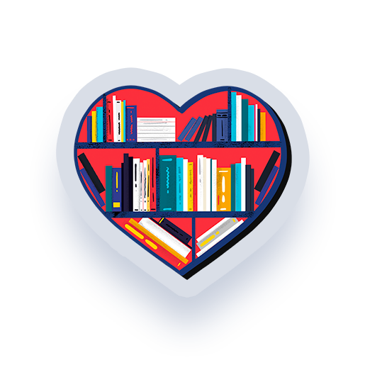 heart shaped bookshelf cool laptop sticker