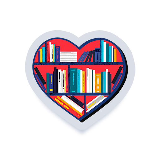 Heart shaped bookshelf cool laptop sticker