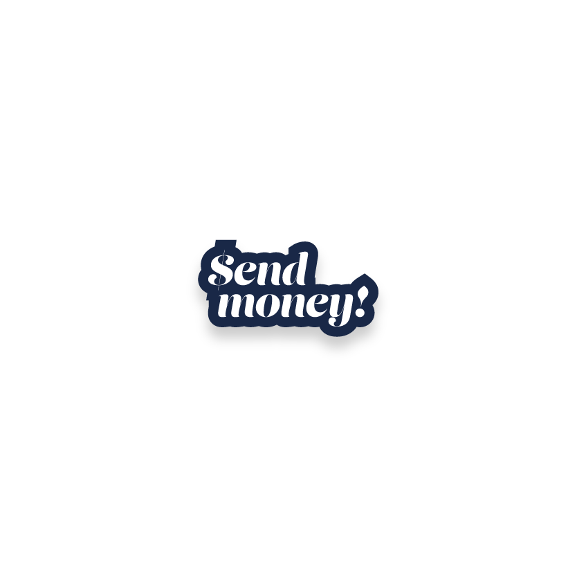 Send money laptop sticker black stickers_Sendmoneyblack